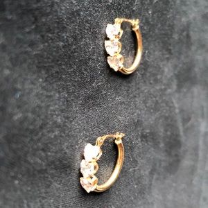 3 heart hoop earrings